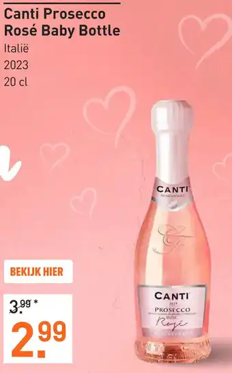 Gall & Gall Canti Prosecco Rosé Baby Bottle aanbieding