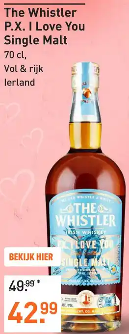 Gall & Gall The Whistler P.X. I Love You Single Malt aanbieding