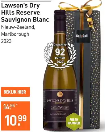 Gall & Gall Lawson's Dry Hills Reserve Sauvignon Blanc aanbieding