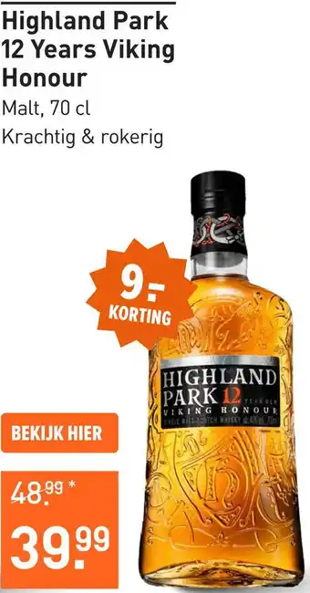 Gall & Gall Highland Park 12 Years Viking Honour aanbieding