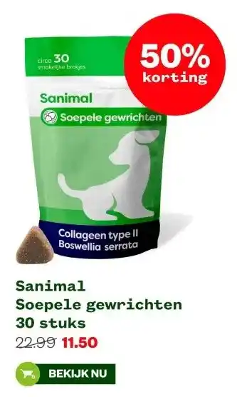 Welkoop Sanimal Soepele gewrichten 30 stuks aanbieding