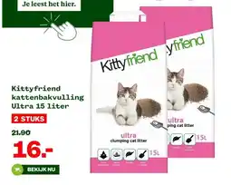 Welkoop Kittyfriend kattenbakvulling Ultra 15 liter aanbieding