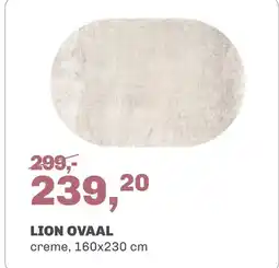 Trendhopper Vloerkleed Lion ovaal creme 12 aanbieding