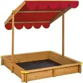 Praxis Tectake - Zandbak Emilia met verstelbaar dak 120x120x120cm - Rood aanbieding