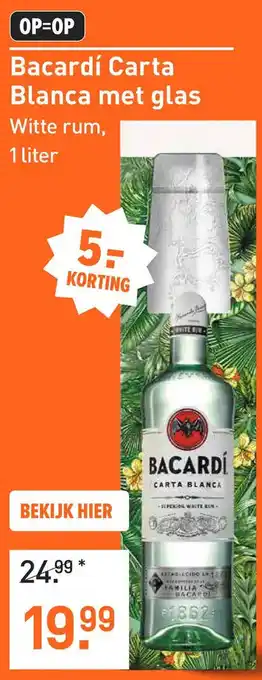 Gall & Gall Bacardi Carta Blanca met glas aanbieding