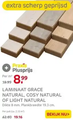 Praxis Laminaat grace natural, cosy natural of light natural aanbieding