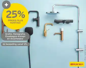 Praxis Grohe, Hansgrohe, Essebagno kranen en douchesets aanbieding