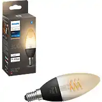 Bol.com Philips Hue Filament Lichtbron E14 Kaarslamp - zachtwit licht- 1-pack - Bluetooth aanbieding