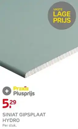 Praxis Siniat gipsplaat hydro aanbieding