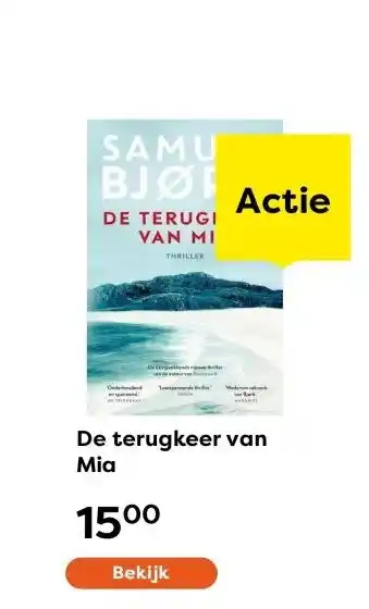 The Read Shop De terugkeer van Mia aanbieding