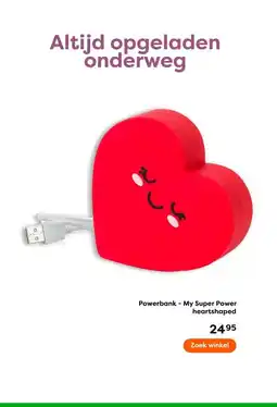 The Read Shop Powerbank My Super Power heartshaped aanbieding