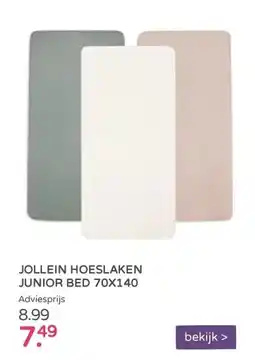 Prenatal JOLLEIN HOESLAKEN JUNIOR BED 70X140 Adviesprijs aanbieding