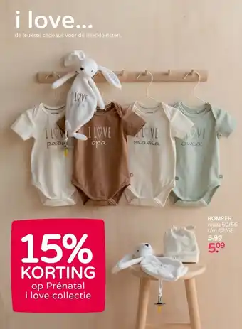 Prenatal 15% KORTING op Prénatal i love collectie aanbieding