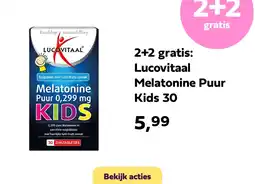 Plein.nl 2+2 gratis: Lucovitaal Melatonine Puur Kids 30 aanbieding