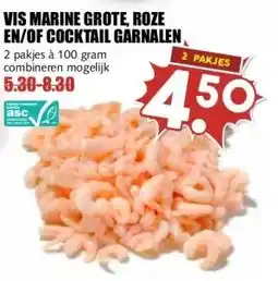 MCD Supermarkt VIS MARINE GROTE, ROZE EN/OF COCKTAIL GARNALEN aanbieding