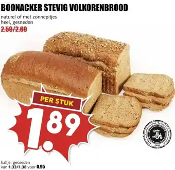 MCD Supermarkt BOONACKER STEVIG VOLKORENBROOD aanbieding