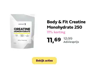 Plein.nl Body & Fit Creatine Monohydrate 250 aanbieding