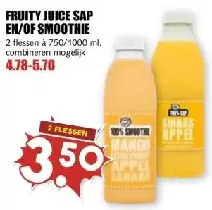 MCD Supermarkt FRUITY JUICE SAP EN/OF SMOOTHIE aanbieding