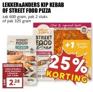 MCD Supermarkt LEKKER&ANDERS KIP KEBAB OF STREET FOOD PIZZA aanbieding