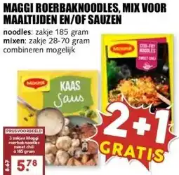 MCD Supermarkt MAGGI ROERBAKNOODLES, MIX VOOR MAALTIJDEN EN/OF SAUZEN aanbieding