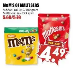 MCD Supermarkt M&M'S OF MALTESERS aanbieding