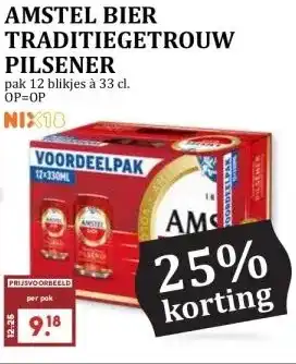 MCD Supermarkt AMSTEL BIER TRADITIEGETROUW PILSENER aanbieding