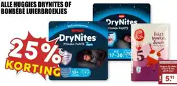 MCD Supermarkt ALLE HUGGIES DRYNITES OF BONBÉBÉ LUIERBROEKJES aanbieding