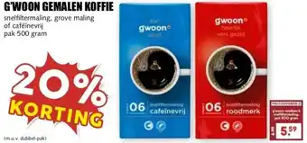 MCD Supermarkt G'WOON GEMALEN KOFFIE aanbieding