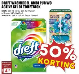 MCD Supermarkt DREFT WASMIDDEL, AMBI PUR WC ACTIVE GEL OF TOILETBLOK aanbieding