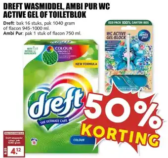 MCD Supermarkt DREFT WASMIDDEL, AMBI PUR WC ACTIVE GEL OF TOILETBLOK aanbieding