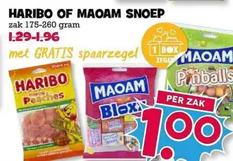 Boon`s Markt Haribo Of Maoam Snoep 175-260 gram aanbieding