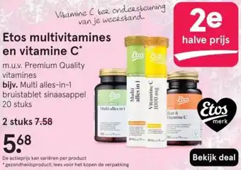 Etos Etos multivitamines en vitamine C aanbieding