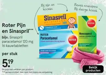 Etos Roter Pijn en Sinaspril aanbieding