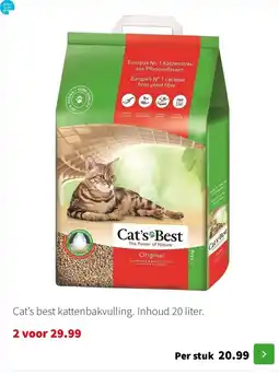 Intratuin Cat’s best kattenbakvulling. Inhoud 20 liter. aanbieding