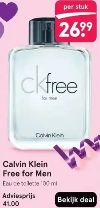 Etos Calvin Klein Free for Men aanbieding