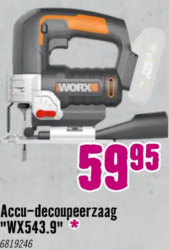 Hornbach WORX Accu decoupeerzaag WX543.9 (zonder accu) aanbieding