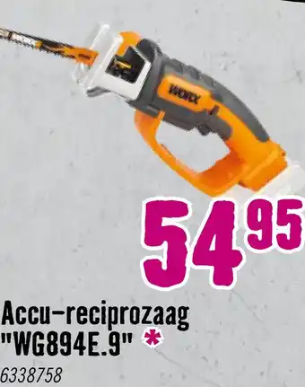 Hornbach WORX Accu reciprozaag WG894E.9 (zonder accu) aanbieding