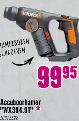 Hornbach WORX Accu boorhamer WX394.91 (zonder accu) aanbieding