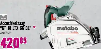 Hornbach METABO Accu invalcirkelzaag KT 18 LTX 66 BL (zonder accu) aanbieding