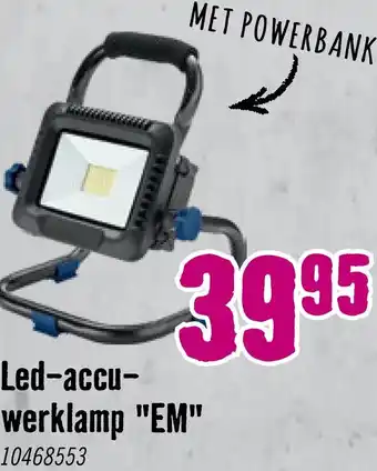 Hornbach Accu LED bouwlamp met powerbank 20W IP54 aanbieding