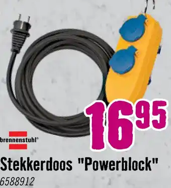 Hornbach BRENNENSTUHL Stekkerdoos 4-voudig Powerblock IP54 met randaarde, snoer 5 m aanbieding