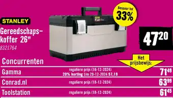 Hornbach STANLEY Gereedschapskoffer 26 aanbieding