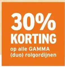 GAMMA 30% KORTING op alle GAMMA (duo) rolgordijnen aanbieding