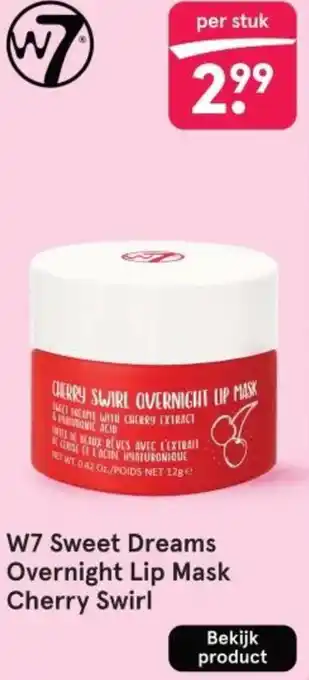 Etos W7 Sweet Dreams Overnight Lip Mask Cherry Swirl aanbieding