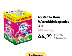 Plein.nl 4x Witte Reus Wasmiddelcapsules 3+1 aanbieding