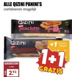 MCD Supermarkt ALLE QIZINI PANINI'S aanbieding