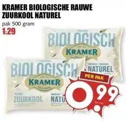 MCD Supermarkt KRAMER BIOLOGISCHE RAUWE ZUURKOOL NATUREL aanbieding