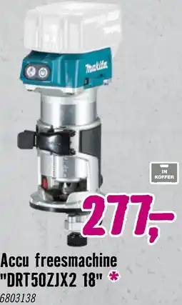 Hornbach MAKITA Accu boven- en kantenfrees LXT DRT50ZJX2 (**gratis accu**) aanbieding