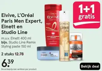 Etos Elvive, L'Oréal Paris Men Expert, Elnett en Studio Line aanbieding