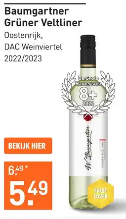 Gall & Gall Baumgartner Grüner Veltliner 75CL Wijn aanbieding